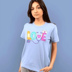 Light Blue Love Nurse Tee